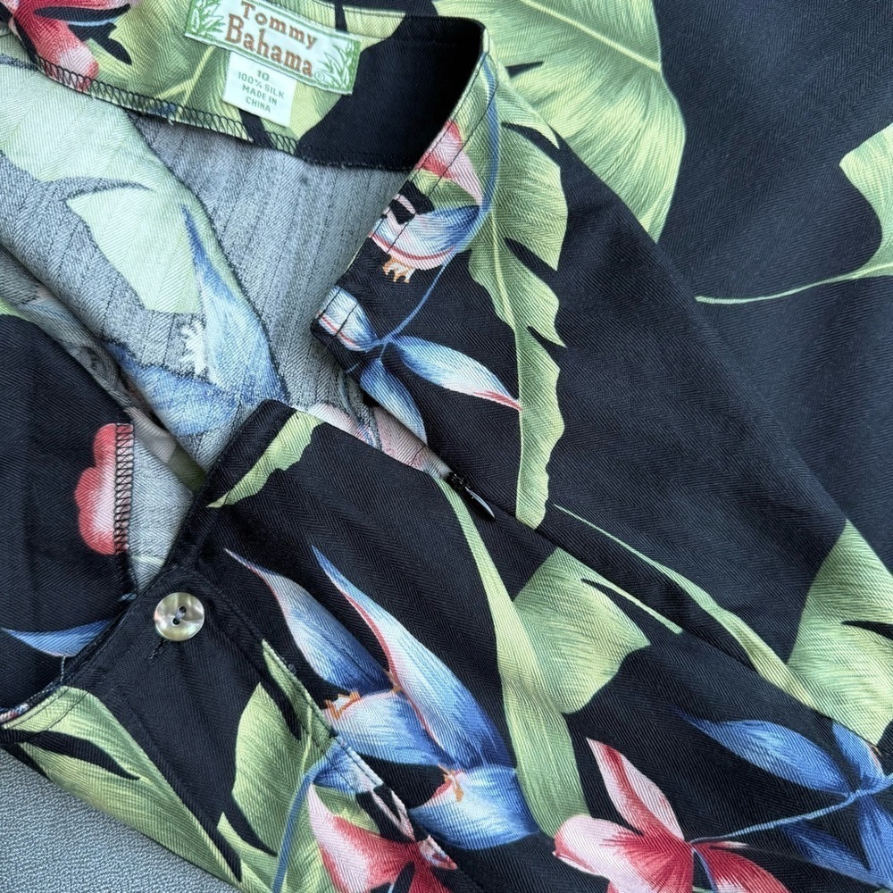 Tommy Bahama Women's Floral Maxi Skirt Black Hawaiian Tropical Long Wrap 10 - Picture 4 of 6